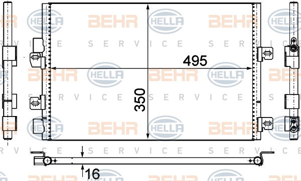 Condenseur, climatisation BEHR HELLA SERVICE