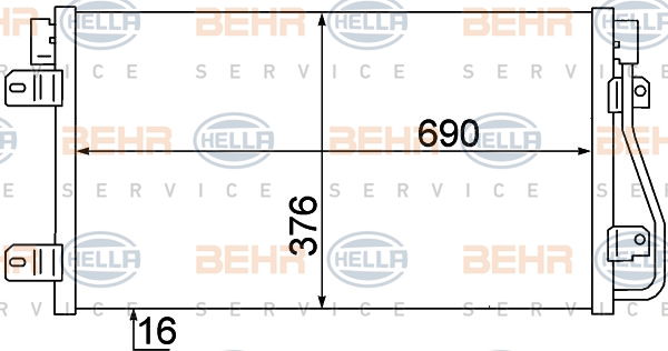 Condenseur, climatisation BEHR HELLA SERVICE