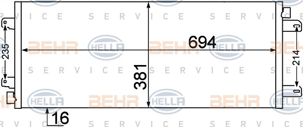 Condenseur, climatisation BEHR HELLA SERVICE