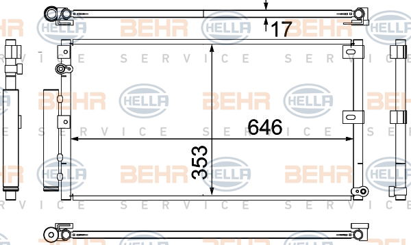 Condenseur, climatisation BEHR HELLA SERVICE