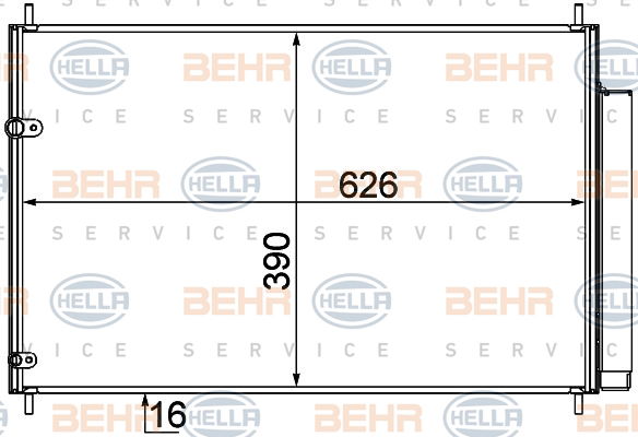 Condenseur, climatisation BEHR HELLA SERVICE