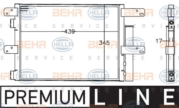 Condenseur, climatisation BEHR HELLA SERVICE *** PREMIUM LINE ***