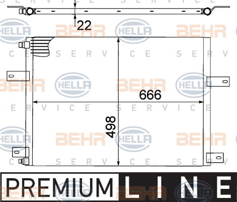 Condenseur, climatisation BEHR HELLA SERVICE *** PREMIUM LINE ***