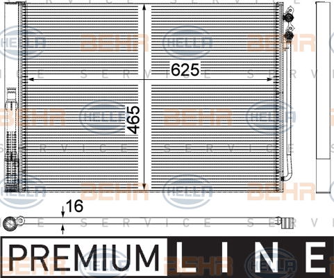 Condenseur, climatisation BEHR HELLA SERVICE *** PREMIUM LINE ***