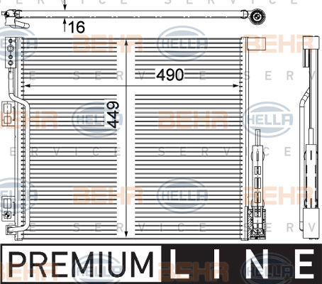 Condenseur, climatisation BEHR HELLA SERVICE *** PREMIUM LINE ***