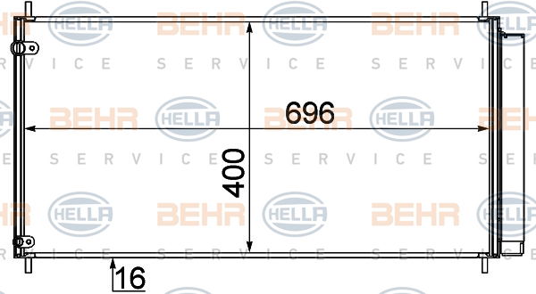 Condenseur, climatisation BEHR HELLA SERVICE