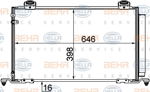 Condenseur, climatisation BEHR HELLA SERVICE