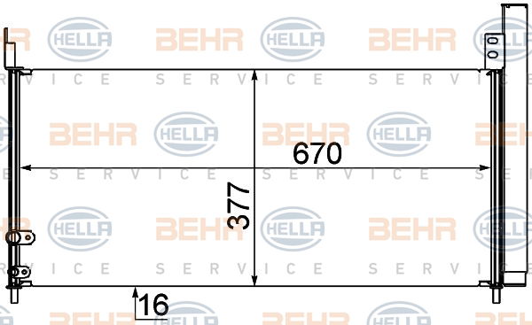 Condenseur, climatisation BEHR HELLA SERVICE