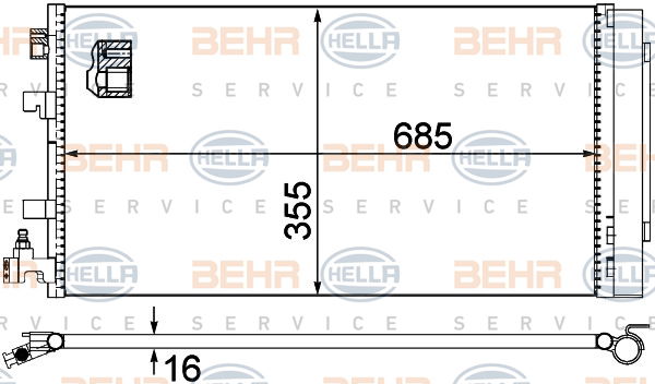 Condenseur, climatisation BEHR HELLA SERVICE