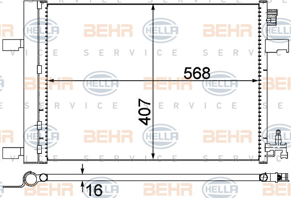 Condenseur, climatisation BEHR HELLA SERVICE