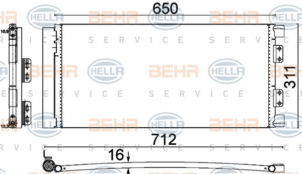 Condenseur, climatisation BEHR HELLA SERVICE