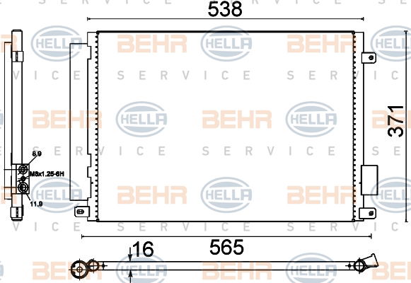 Condenseur, climatisation BEHR HELLA SERVICE