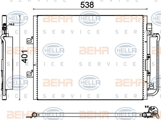 Condenseur, climatisation BEHR HELLA SERVICE