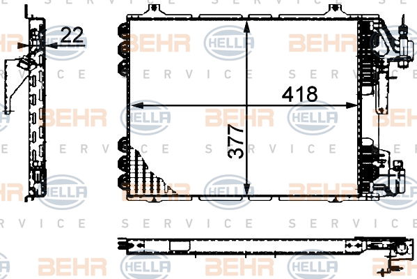 Condenseur, climatisation BEHR HELLA SERVICE *** PREMIUM LINE ***