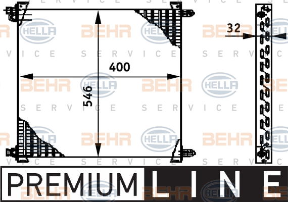 Condenseur, climatisation BEHR HELLA SERVICE *** PREMIUM LINE ***