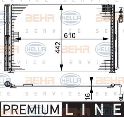 Condenseur, climatisation BEHR HELLA SERVICE *** PREMIUM LINE ***