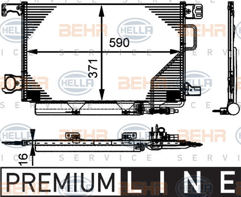 Condenseur, climatisation BEHR HELLA SERVICE *** PREMIUM LINE ***