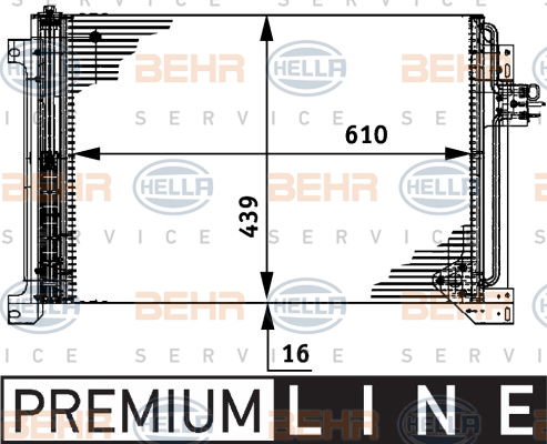 Condenseur, climatisation BEHR HELLA SERVICE *** PREMIUM LINE ***