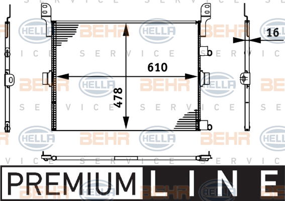 Condenseur, climatisation BEHR HELLA SERVICE *** PREMIUM LINE ***