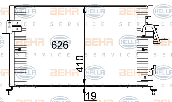 Condenseur, climatisation BEHR HELLA SERVICE