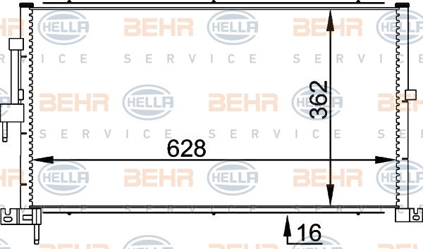 Condenseur, climatisation BEHR HELLA SERVICE