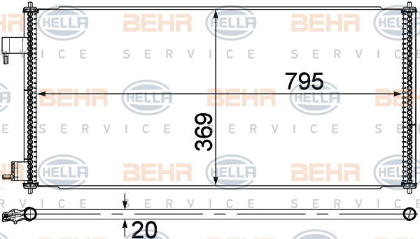 Condenseur, climatisation BEHR HELLA SERVICE