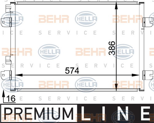 Condenseur, climatisation BEHR HELLA SERVICE *** PREMIUM LINE ***