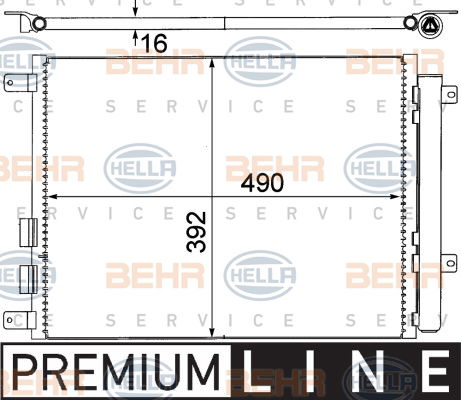 Condenseur, climatisation BEHR HELLA SERVICE *** PREMIUM LINE ***