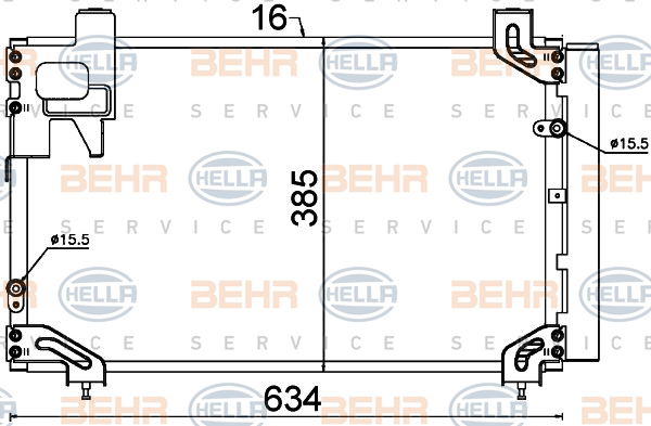 Condenseur, climatisation BEHR HELLA SERVICE