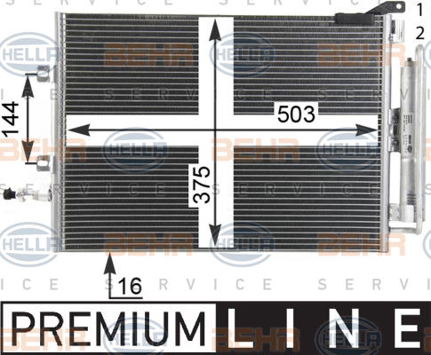 Condenseur, climatisation BEHR HELLA SERVICE *** PREMIUM LINE ***