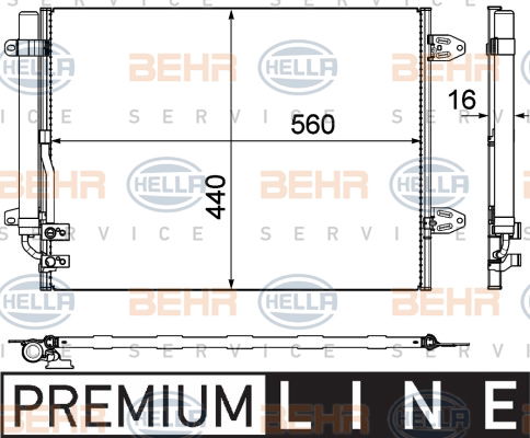 Condenseur, climatisation BEHR HELLA SERVICE *** PREMIUM LINE ***