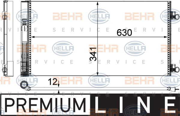 Condenseur, climatisation BEHR HELLA SERVICE *** PREMIUM LINE ***