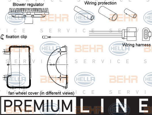 Régulateur, pulseur d'air habitacle BEHR HELLA SERVICE *** PREMIUM LINE ***