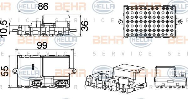 Régulateur, pulseur d'air habitacle BEHR HELLA SERVICE *** PREMIUM LINE ***