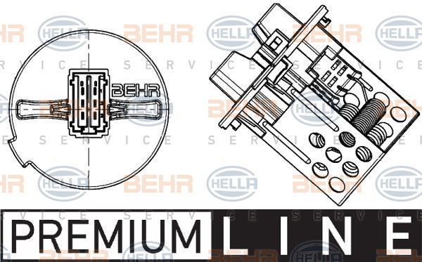 Résistance, pulseur d'air habitacle BEHR HELLA SERVICE *** PREMIUM LINE ***