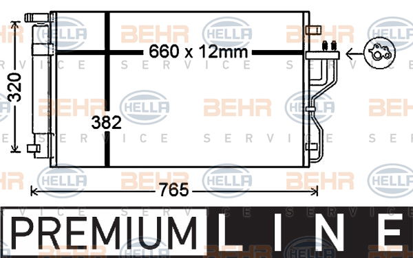 Condenseur, climatisation BEHR HELLA SERVICE *** PREMIUM LINE ***