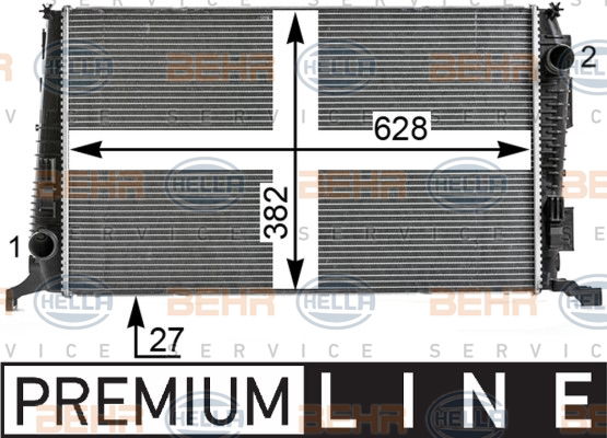 Radiateur, refroidissement du moteur BEHR HELLA SERVICE *** PREMIUM LINE ***