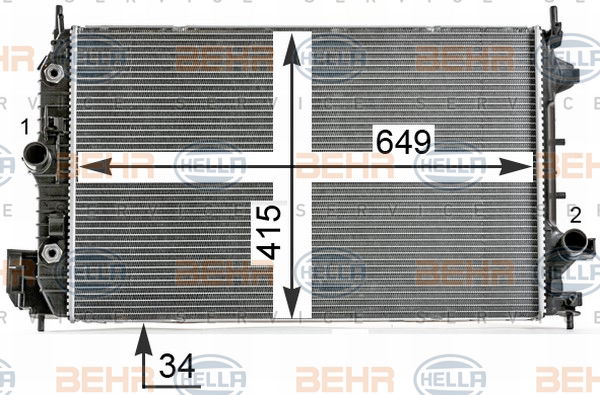 Radiateur, refroidissement du moteur BEHR HELLA SERVICE