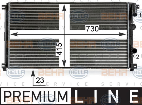 Radiateur, refroidissement du moteur BEHR HELLA SERVICE *** PREMIUM LINE ***