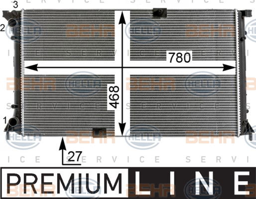 Radiateur, refroidissement du moteur BEHR HELLA SERVICE *** PREMIUM LINE ***