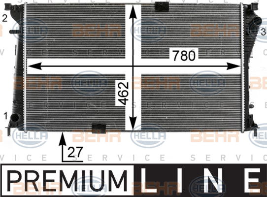 Radiateur, refroidissement du moteur BEHR HELLA SERVICE *** PREMIUM LINE ***