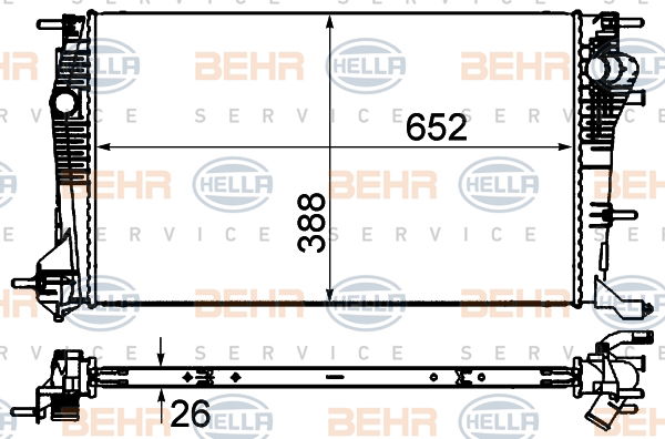 Radiateur, refroidissement du moteur BEHR HELLA SERVICE *** PREMIUM LINE ***