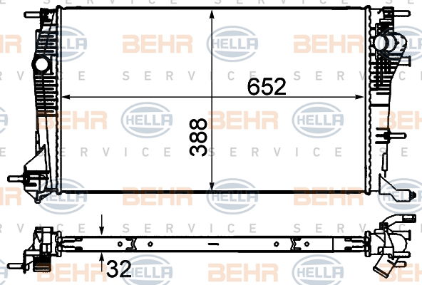 Radiateur, refroidissement du moteur BEHR HELLA SERVICE Version ALTERNATIF