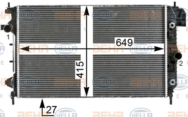 Radiateur, refroidissement du moteur BEHR HELLA SERVICE *** PREMIUM LINE ***