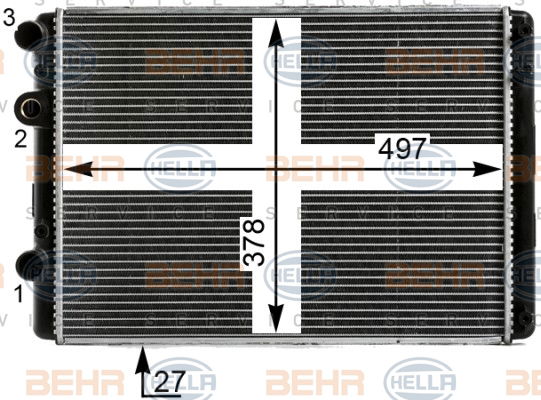 Radiateur, refroidissement du moteur BEHR HELLA SERVICE *** PREMIUM LINE ***