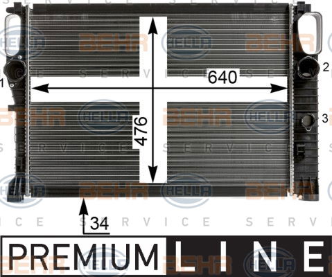 Radiateur, refroidissement du moteur BEHR HELLA SERVICE