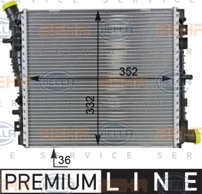 Radiateur, refroidissement du moteur BEHR HELLA SERVICE *** PREMIUM LINE ***