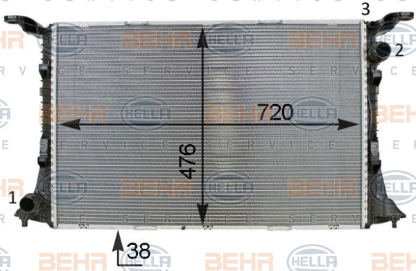 Radiateur, refroidissement du moteur BEHR HELLA SERVICE *** PREMIUM LINE ***