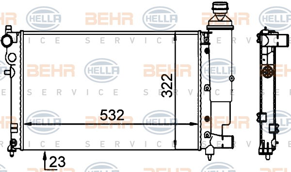 Radiateur, refroidissement du moteur BEHR HELLA SERVICE