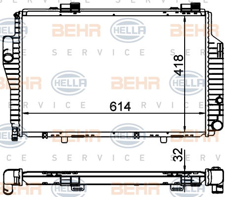 Radiateur, refroidissement du moteur BEHR HELLA SERVICE